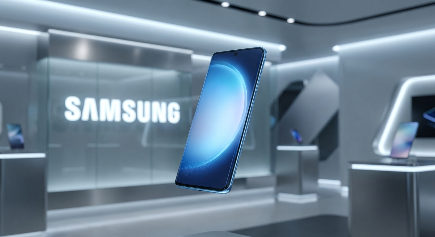 삼성 갤럭시 S26 아이폰 17 비교: 2026년 스마트폰 전쟁의 승자는? (루머 총정리) 2 삼성 갤럭시 S26의 혁신적인 디자인과 삼성 로고 (실사)